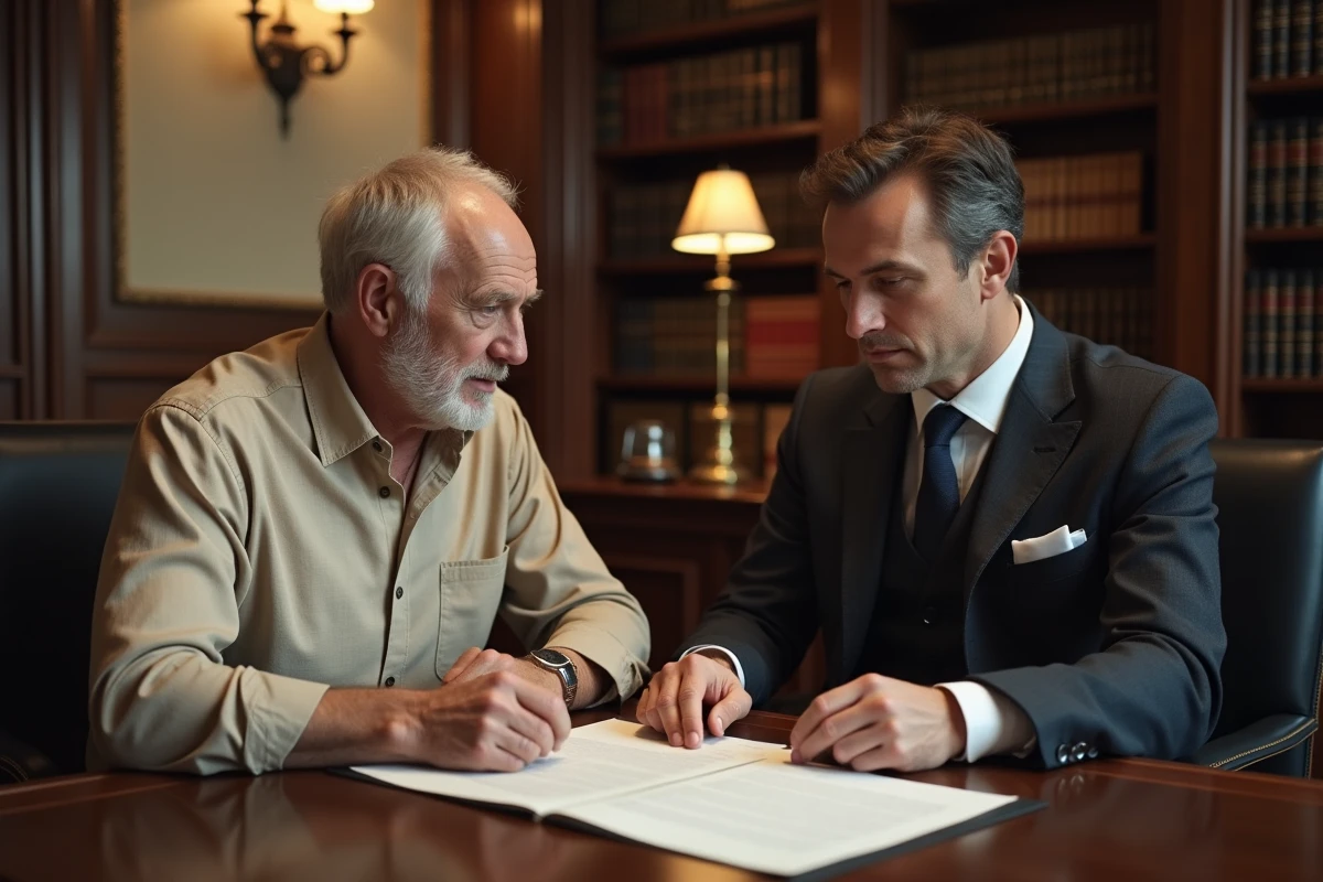 Vendeur en viager consultant un notaire pour vérifier les erreurs de calcul du bouquet et de la rente