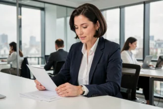 Syndic de copropriété professionnelle en réunion dans un bureau moderne des Hauts-de-Seine