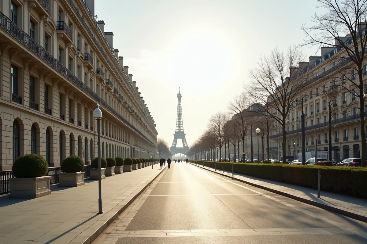 Vue panoramique de l'architecture haussmannienne dans le 16e arrondissement de Paris près du Trocadéro